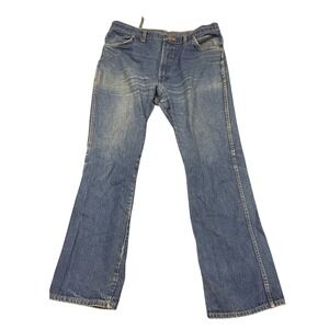 Rustler Vintage Jeans Mens 38x32 Blue Straight Leg Made in USA Distressed